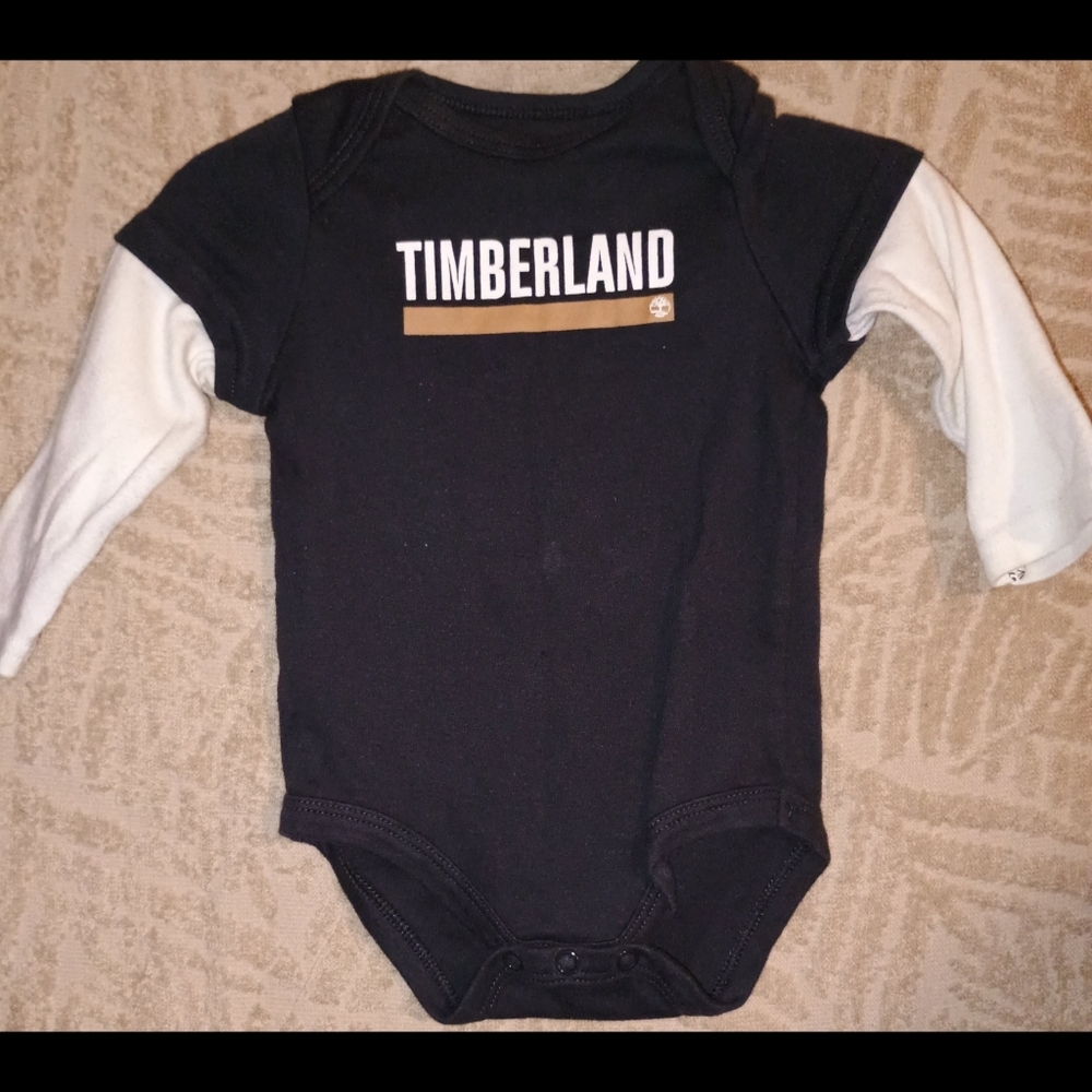 Timberland Black and White Baby Onesie Size 6-9 Months
